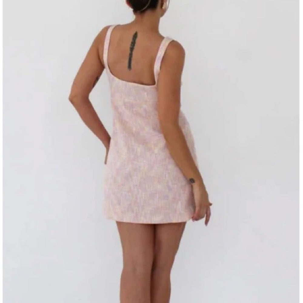 Rumored Babydoll Summer Heights Mini Dress Pink Sherbert - Picture 3 of 12